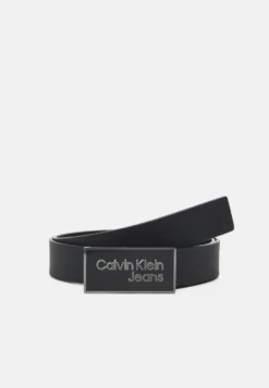 Calvin Klein Jeans Logo Plaque Belt - Cinturón - Black