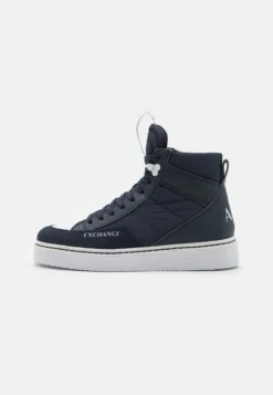 Armani Exchange Zapatillas Altas - Navy/Optic White
