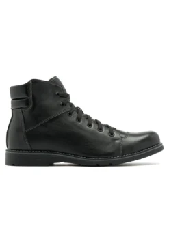 Botines Con Cordones - Black