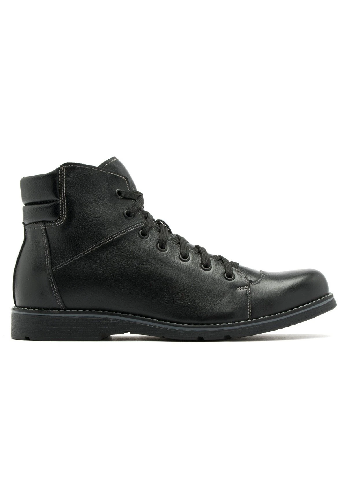 Botines Con Cordones - Black